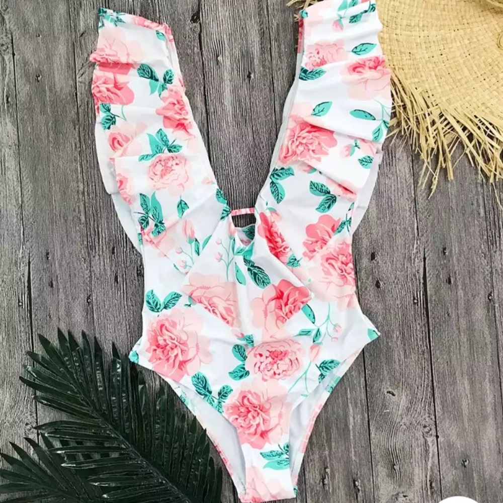 Rose Garden Floral Ruffled Swimsuit - Picture 6 of 6